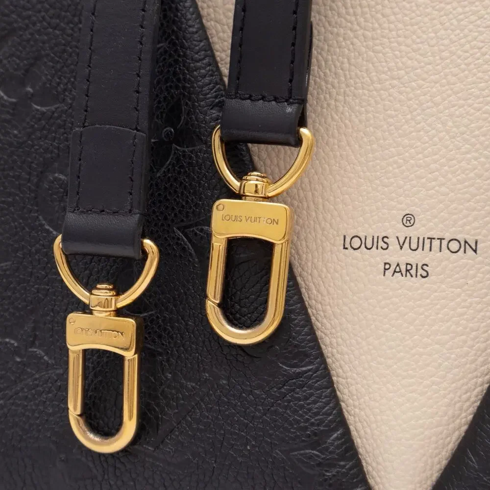 LOUIS VUITTON Empreinte V Satchel Tote BB Black Creme 2 Way Bag Purse Authentic